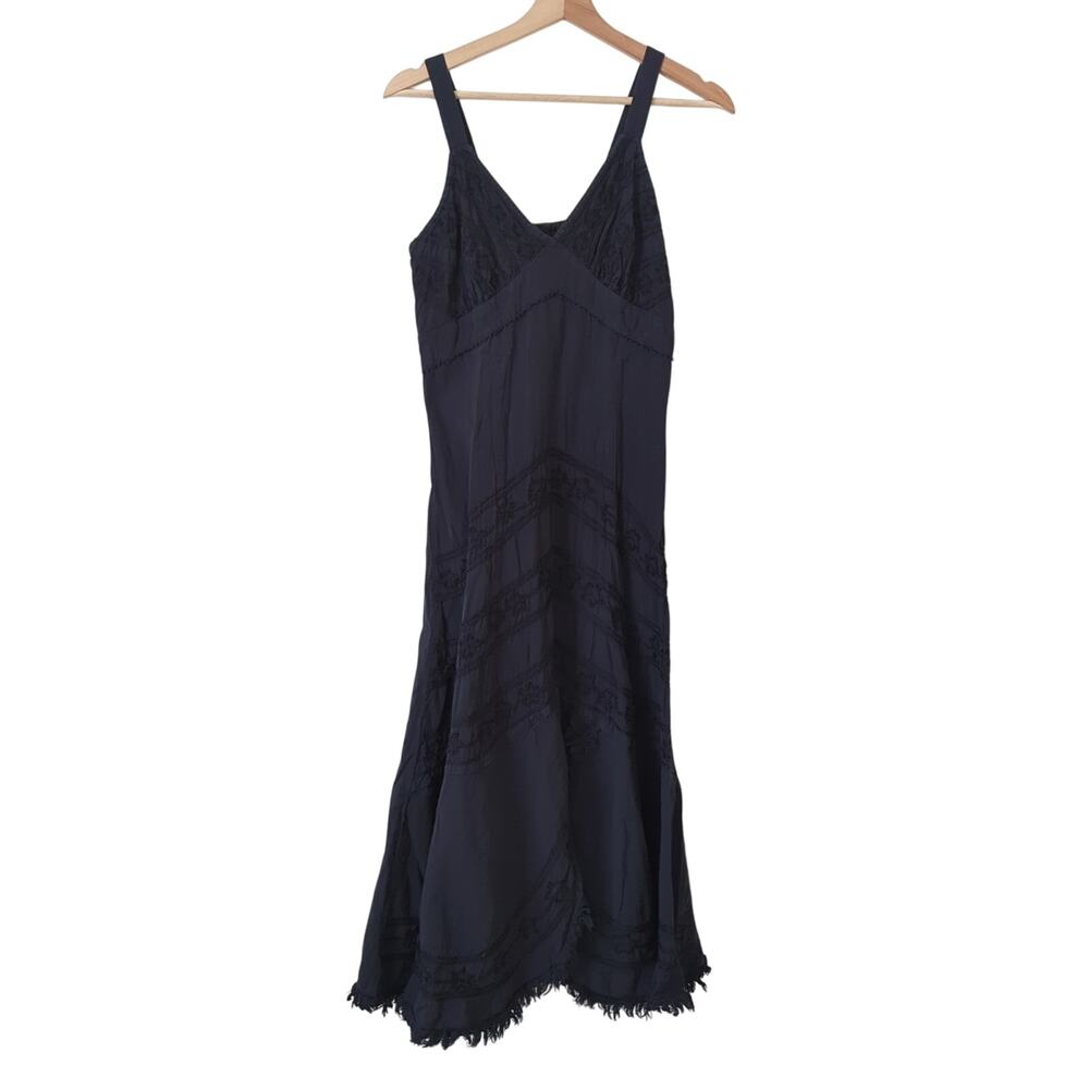 G. Designs Natural Fashions Dress‎ Womens Small Black Boho Cotton Embroidered